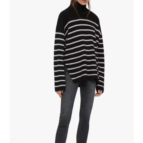 ALLSAINTS Melody Striped Merino Wool Blend Sweater - Small - Picture 2 of 7